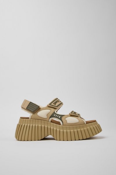 Camper Pix BCN - Sandalias multicolor de piel y textil para mujer.