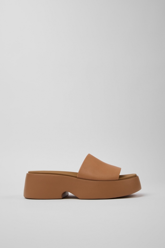 Camper Tasha - Sandalias de piel color nude para mujer.