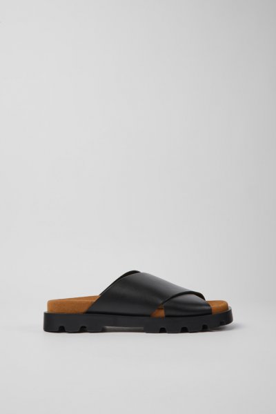 Camper Brutus Sandal - Sandalias negras de piel para mujer