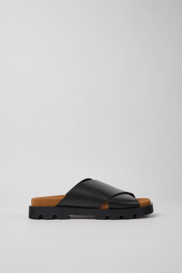 Camper Brutus Sandal - Sandalias negras de piel para mujer