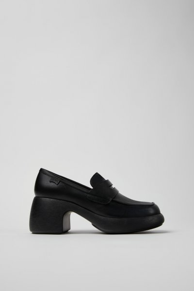 Camper Thelma - Mocasines/bailarinas de piel negra para mujer.