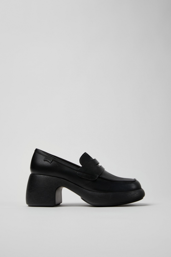 Camper Thelma - Mocasines/bailarinas de piel negra para mujer.