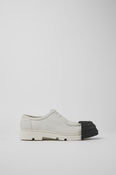 Camper Junction - Zapato blanco de piel sin teñir para mujer