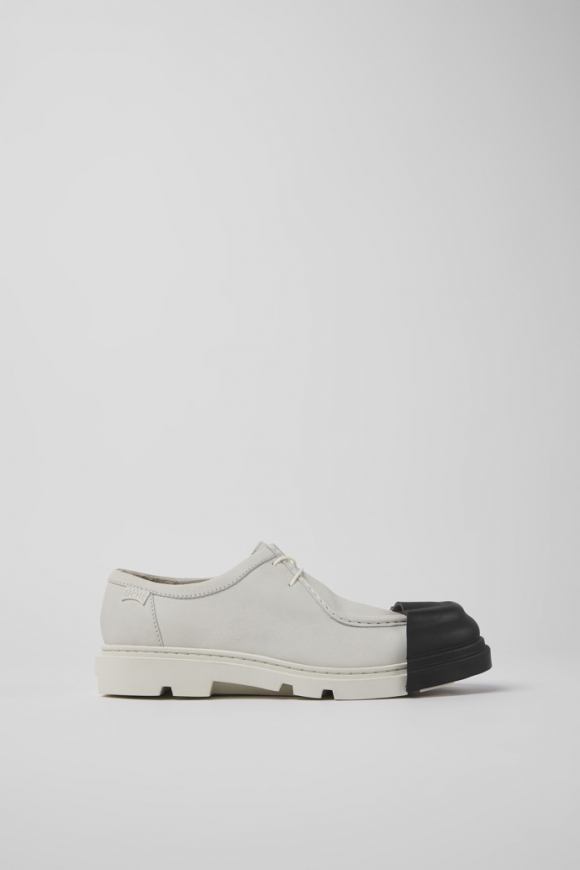 Camper Junction - Zapato blanco de piel sin teñir para mujer