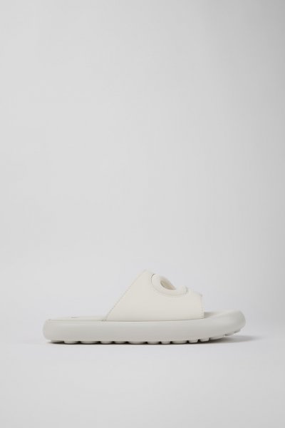 Camper Twins - Mules blancos de piel/textil para mujer