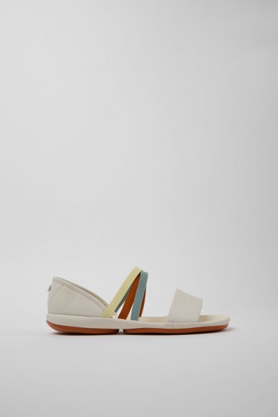 Sandalias Twins de Camper - Sandalias blancas de piel para mujer