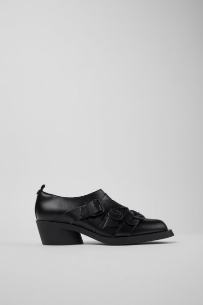 Camper Twins - Zapatos de piel negra para mujer.
