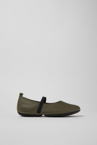 Camper Right - Zapatos de piel verde para mujer.