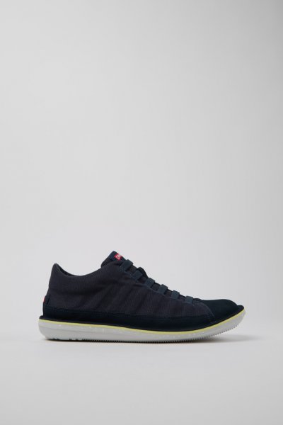 Camper Beetle - Botines azules de hombre de algodón reciclado y piel nobuk.