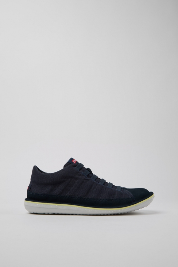 Camper Beetle - Botines azules de hombre de algodón reciclado y piel nobuk.