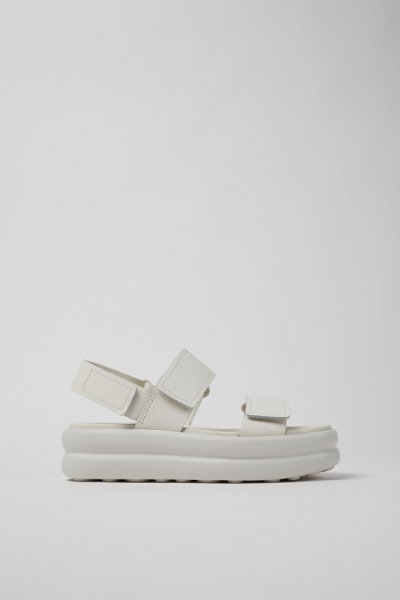 Camper Pelotas Flota Up - Sandalias de piel blancas para mujer.