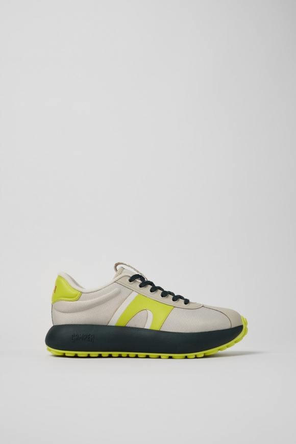 Camper Pelotas Athens - Zapatillas de tela para mujer en gris y amarillo