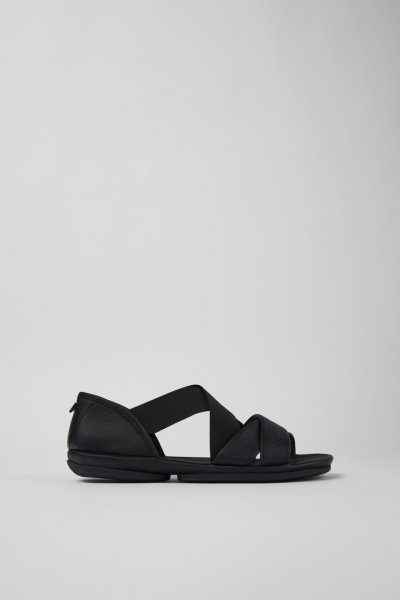 Camper Right - Sandalias de piel negra para mujer.