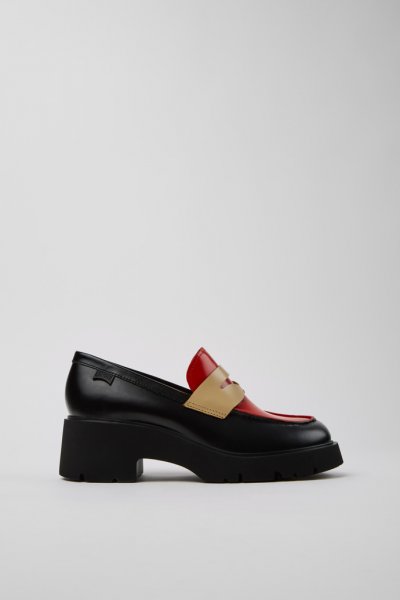 Camper Twins - Mocasines de piel multicolor tipo cesta para mujer.