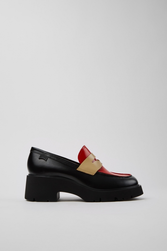 Camper Twins - Mocasines de piel multicolor tipo cesta para mujer.