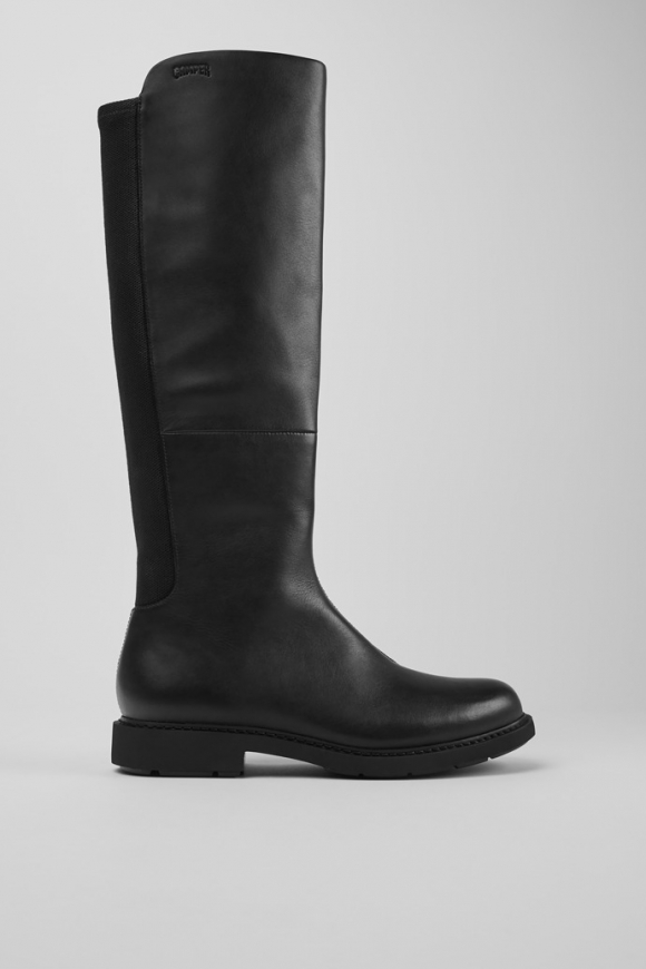 Camper Neuman - Botas altas negras de piel para mujer, confeccionadas en piel y textil.