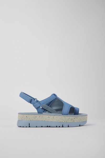 Camper Oruga Up - Sandalias azules de tela para mujer.