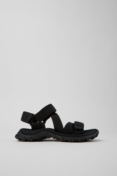 Sandalias Camper Drift Trail - Sandalias negras de PET reciclado para mujer.