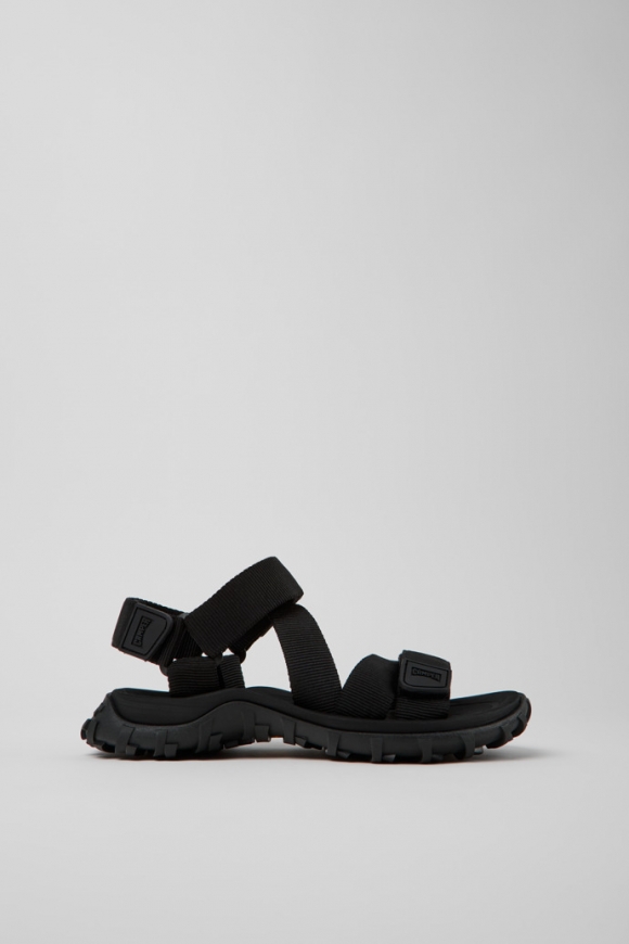 Sandalias Camper Drift Trail - Sandalias negras de PET reciclado para mujer.