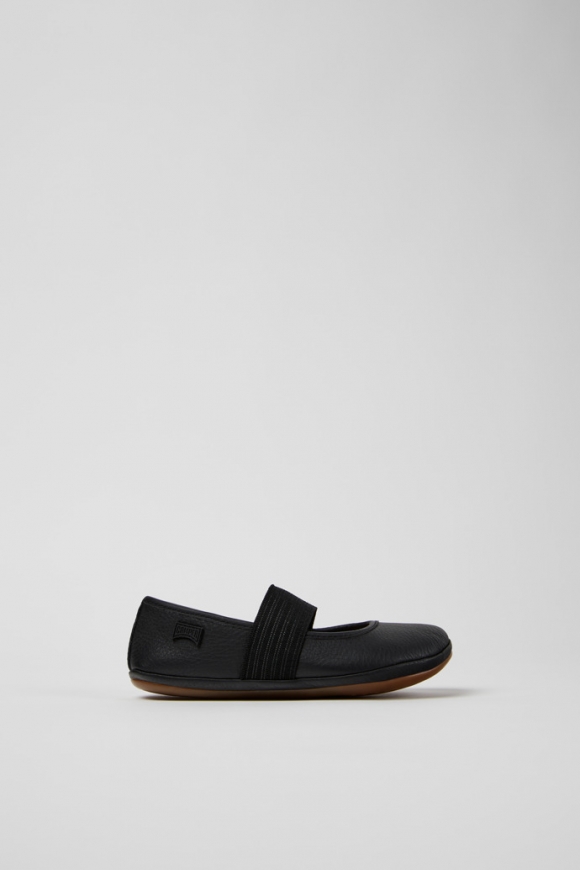 Camper RIGHT - Bailarinas negras de piel para niños.