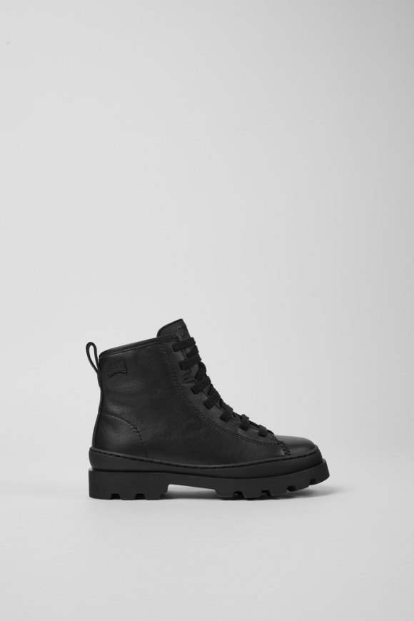 Camper Brutus - Botines negros de piel para niños.