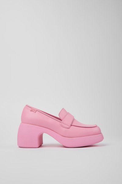 Camper Thelma - Mocasines de piel rosa para mujer