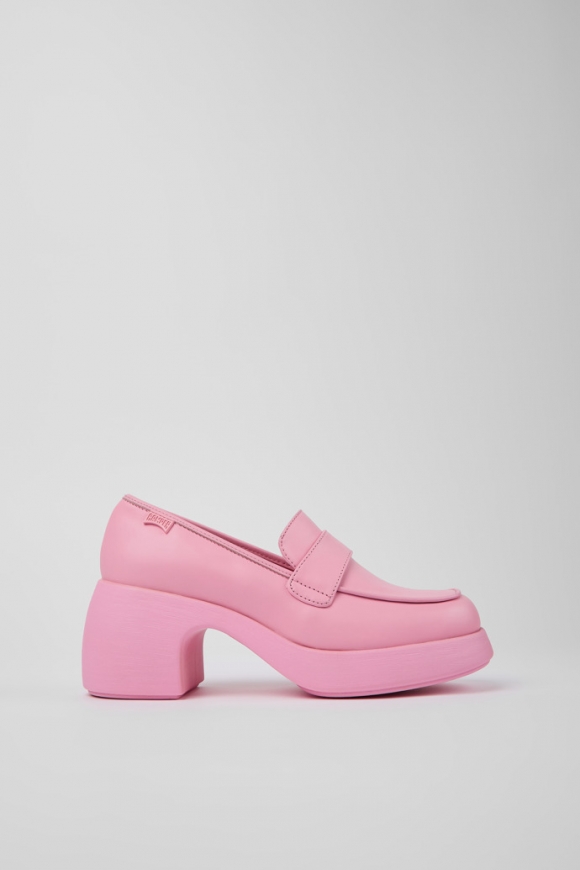 Camper Thelma - Mocasines de piel rosa para mujer