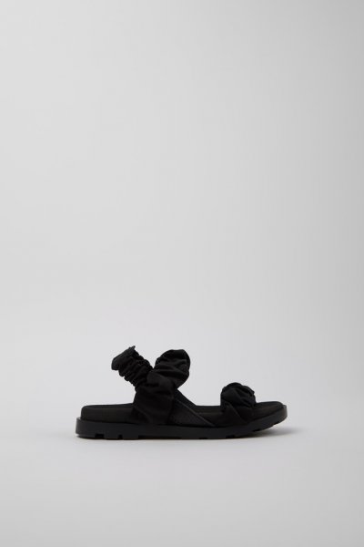 Camper Brutus Sandal - Sandalias negras para niños de piel y PET reciclado.