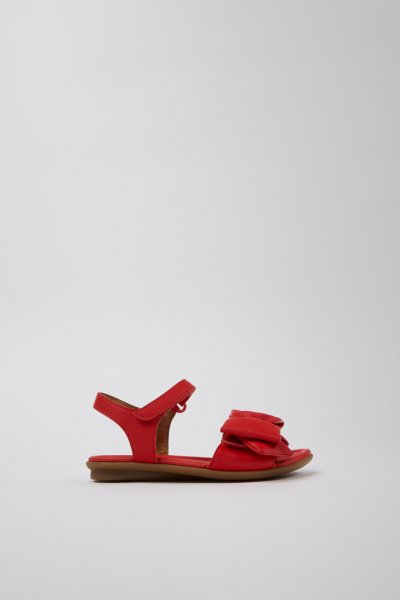 Camper Right - Sandalias rojas de piel para niño