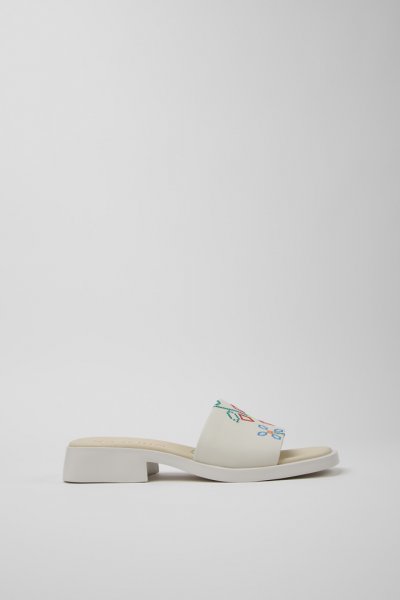 Camper Twins - Sandalias blancas de piel para mujer.