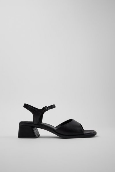 Camper Kora Sandal - Sandalias negras de piel para mujer
