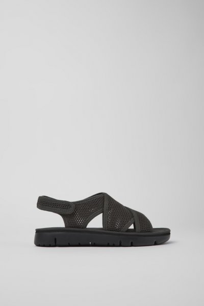 Camper Oruga - Sandalias de tela gris oscuro para mujer