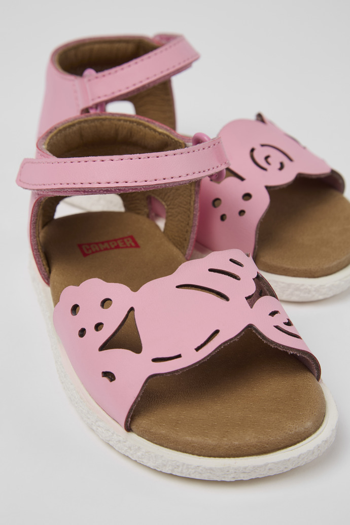 Camper Twins - Sandalias rosas de piel con doble tira