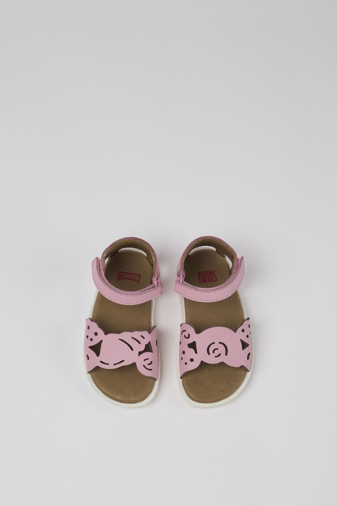 Camper Twins - Sandalias rosas de piel con doble tira