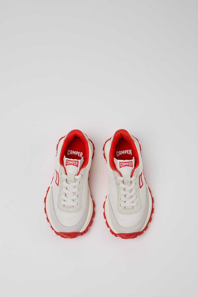 Camper Drift Trail - Zapatillas blancas para niños fabricadas con PET reciclado y piel.
