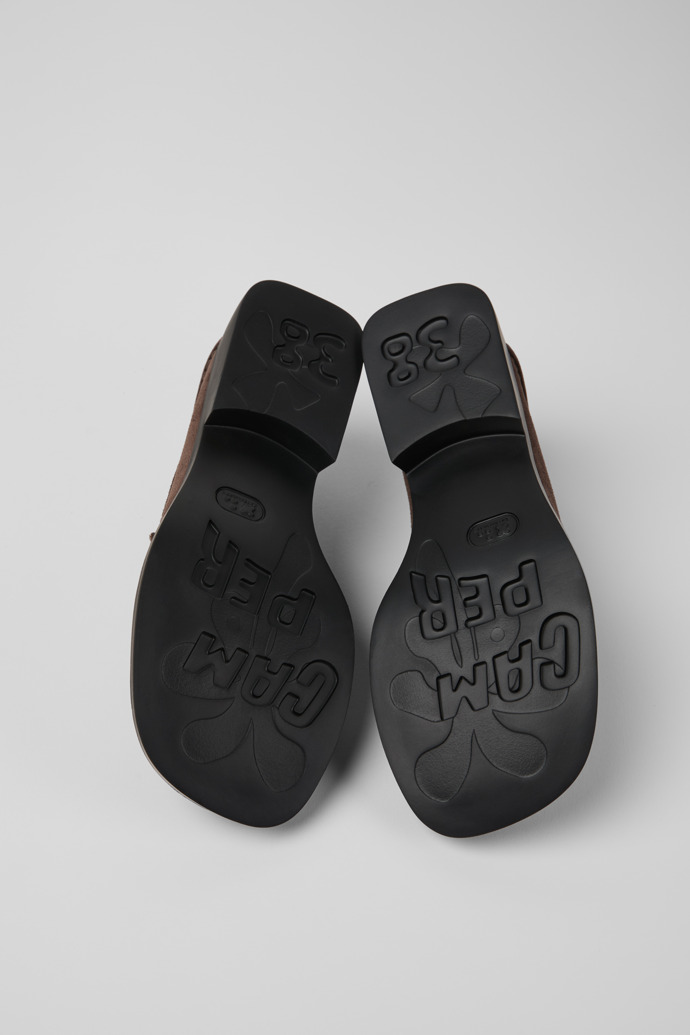 Camper Dana - Bailarinas marrones de piel nobuk para mujer.