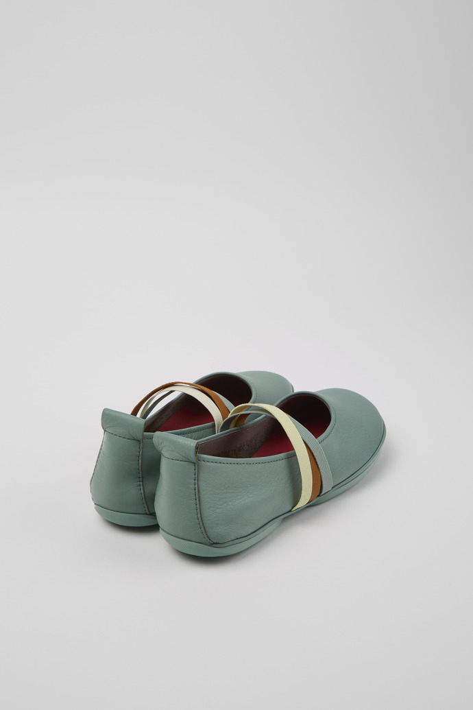 Camper Twins - Mocasines de piel verde para mujer.