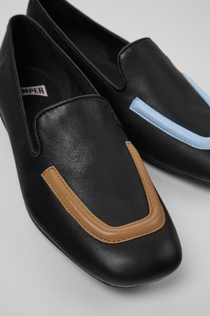 Camper Twins - Bailarina de piel negra para mujer