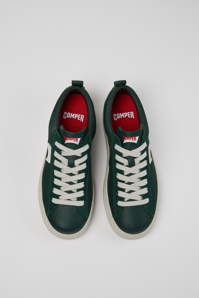 Camper Runner - Zapatillas verdes para hombre de piel y nobuk.