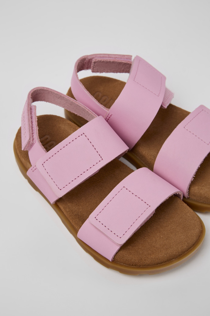 Camper Brutus Sandal - Sandalias de piel rosas para niña