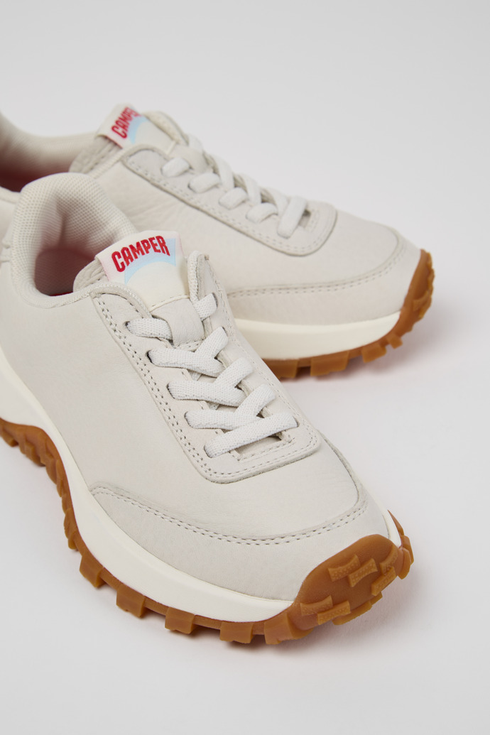Camper Drift Trail - Zapatillas de piel blanca para niños.