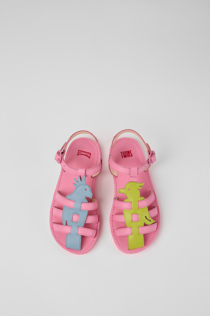 Camper Twins - Sandalias infantiles de piel multicolor.