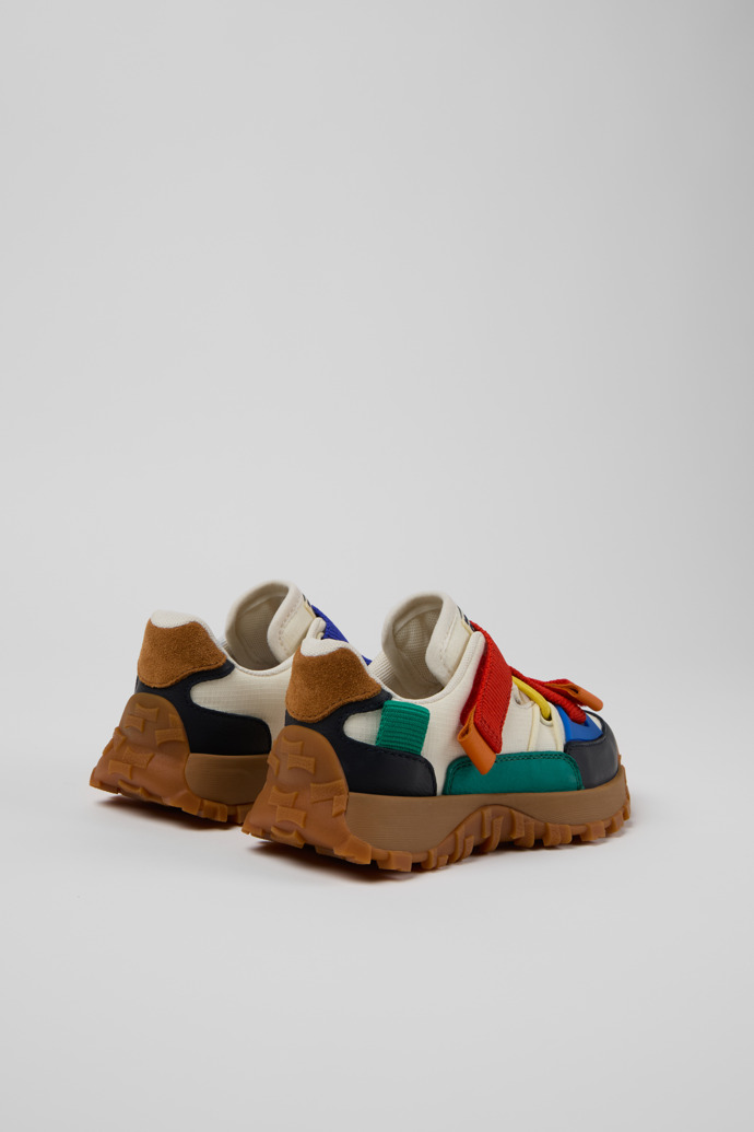 Camper Bobo Choses x Camper - Zapatos infantiles de piel y textil multicolor con diseño semiabierto.