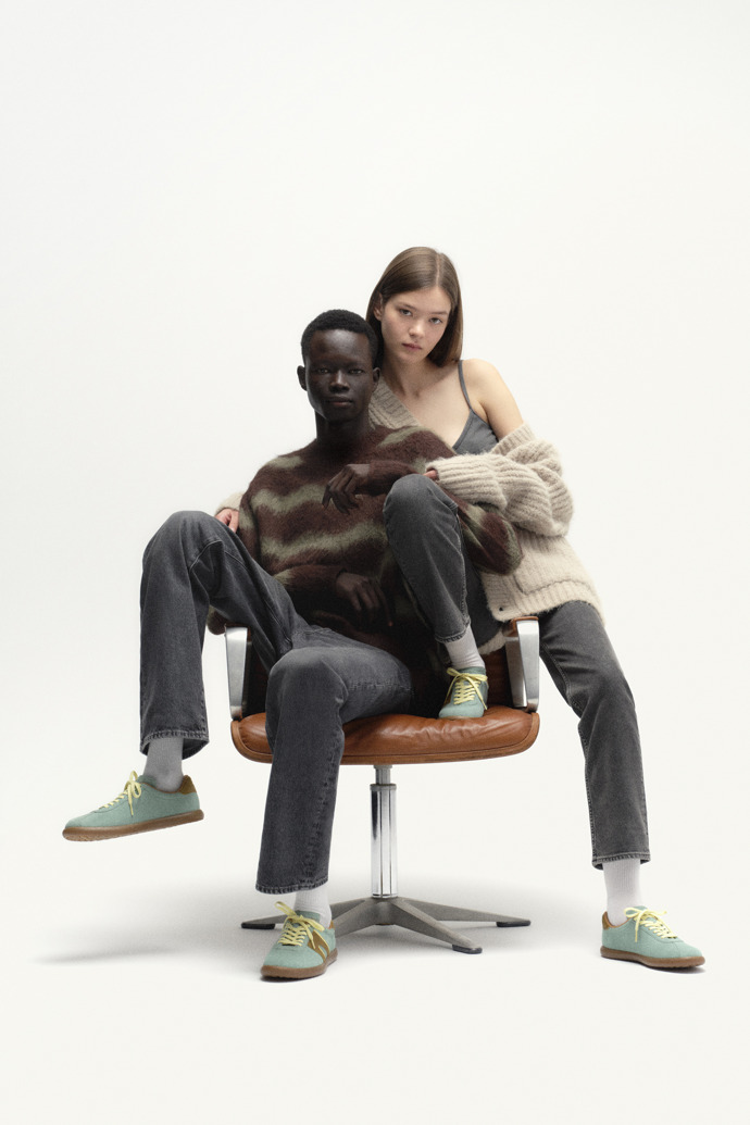 Camper Pelotas Soller - Zapatillas multicolor para hombre de nobuk y piel.