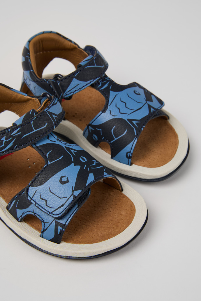 Camper Twins - Azul Sandalias de piel para niños.