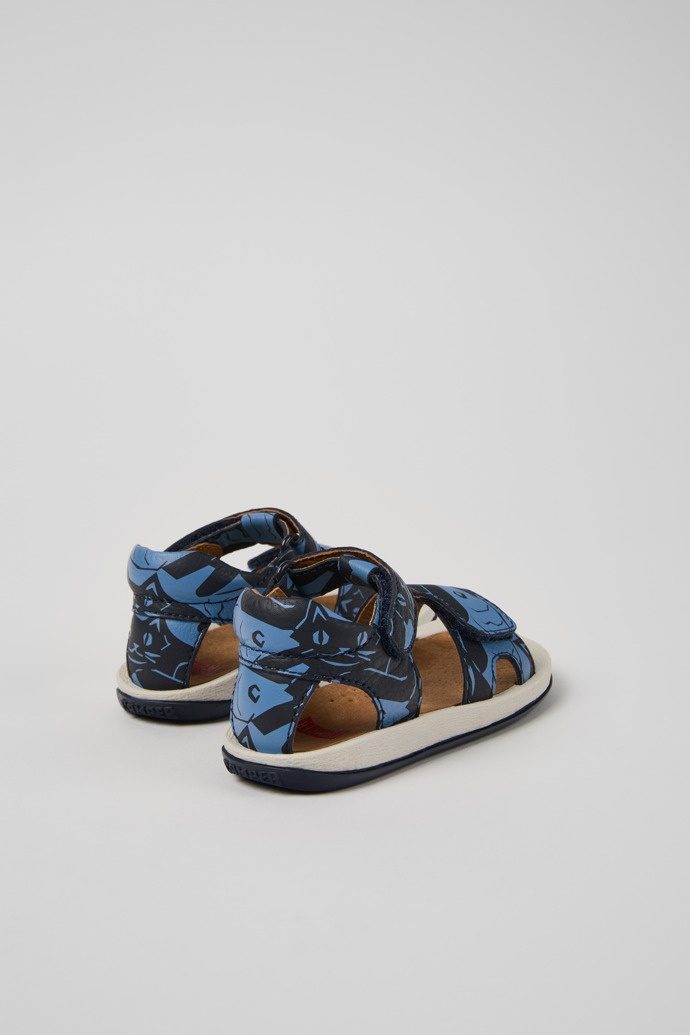 Camper Twins - Azul Sandalias de piel para niños.