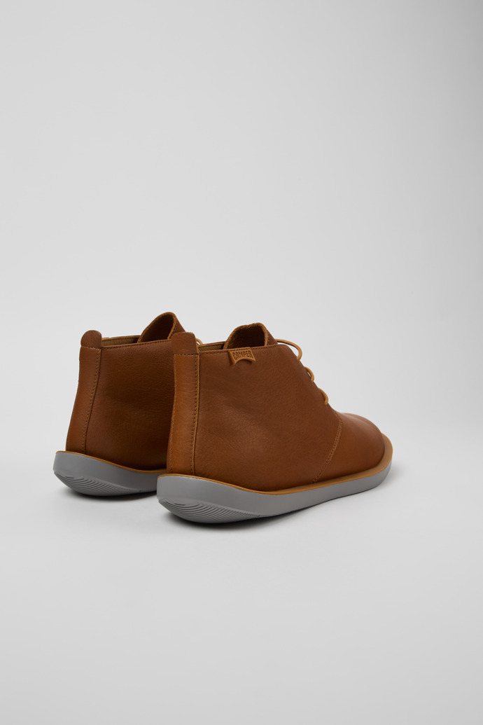 Camper Wagon - Botines de piel marrón para hombre.