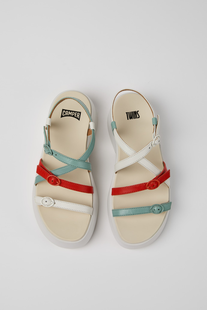 Camper Twins - Sandalias de piel multicolor para mujer.