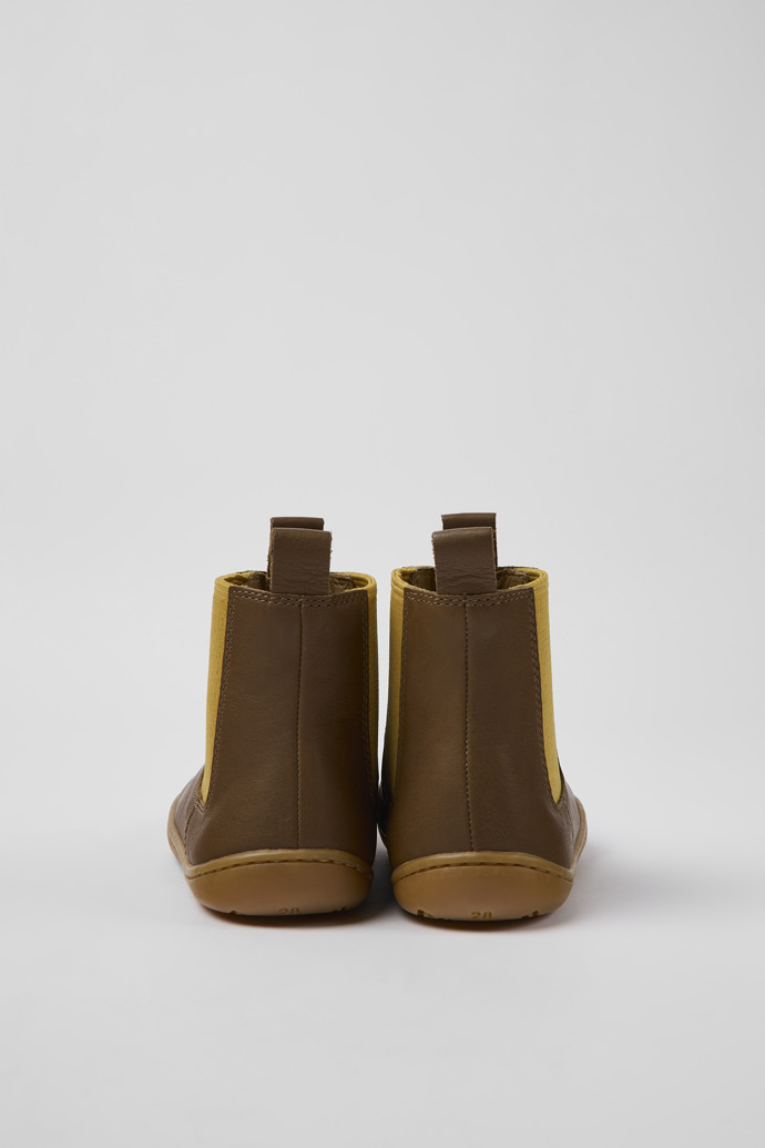 Camper Peu - Botines de piel marrón para niño