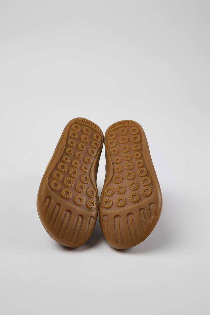 Camper Peu - Botines de piel marrón para niño
